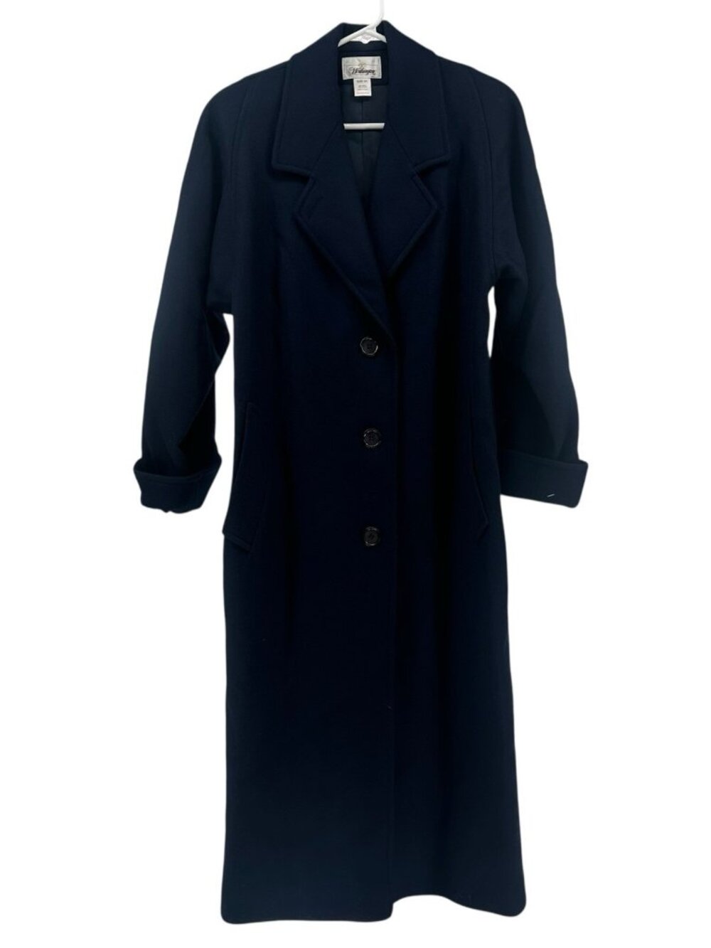 Worthington Size 8A Blue Knee Length Coat Wool Blend Lined